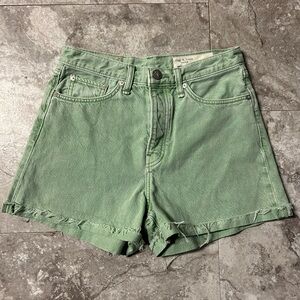 Women’s Rag & Bone Light Green Jean Maya High-Rise Shorty Short 27”